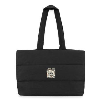 Linocut Series - Puffer Shopping Bag - black - Front