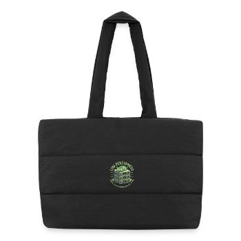 Low Performers Cat Server Pixel Art - Puffer Shopping Bag - black - Front