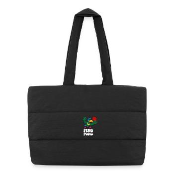 Ping Pong Champion Design Table Tennis and - Puffer Shopping Bag - black - Front