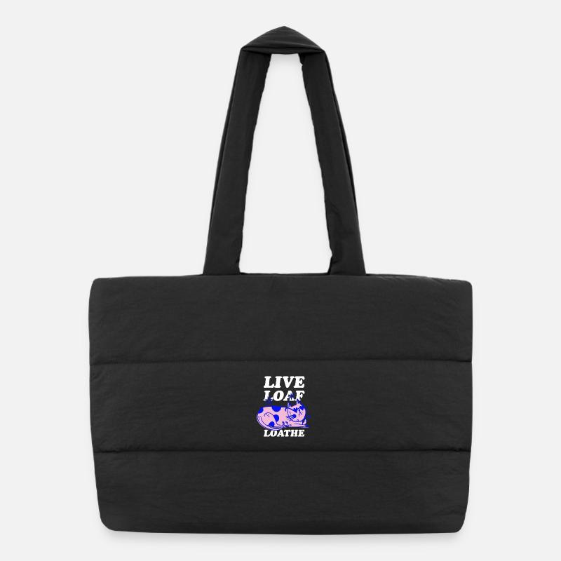 Live Loaf Loathe – Sassy Cat Vibes - Puffer-Einkaufstasche - Schwarz
