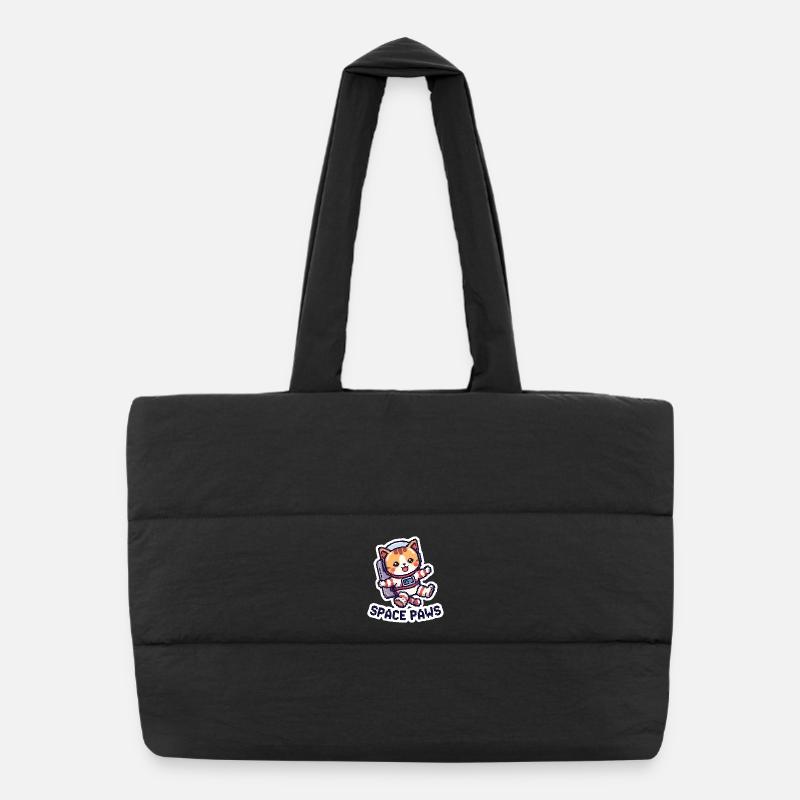 Space Paws – Chat pixel dans l’espace Sac shopping matelassé