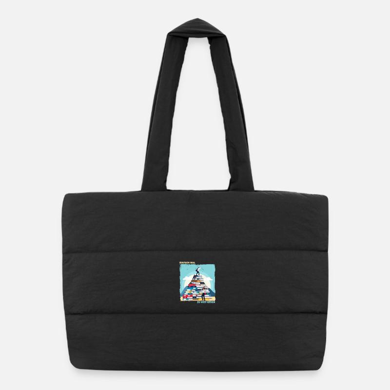 Stack of Books Rise Puffer Shopping Bag