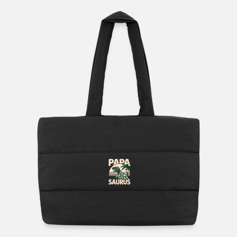 Papa Saurus Rex Dinosaurier Vatertag Geschenk Puffer-Einkaufstasche