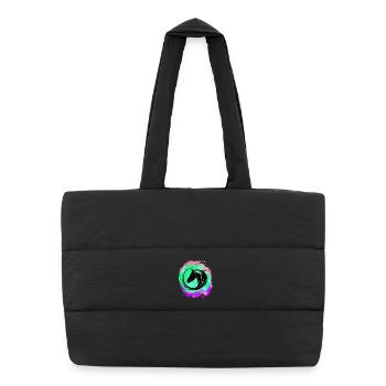 Horse Head Neon Circuit - Puffer Shopping Bag - black - Front