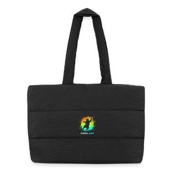 Motif de handball pour enfants animaux sportifs - Sac shopping matelassé - noir - Devant
