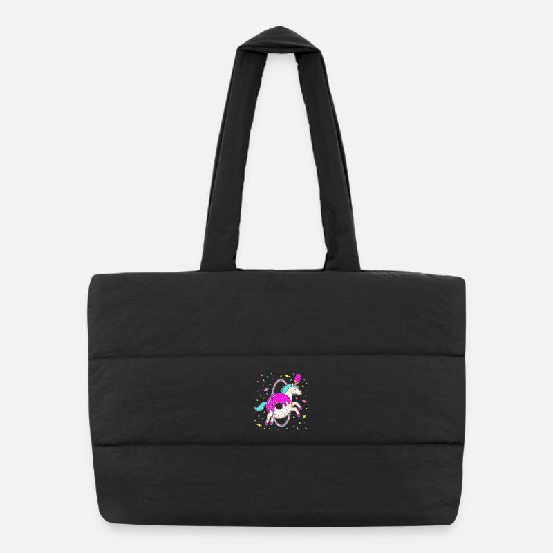 Cute 6th Birthday Unicorn Donut Puffer Shopping Bag