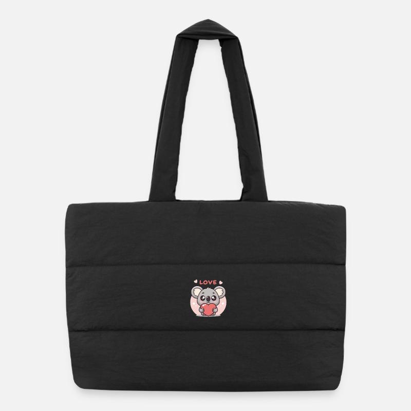 Koala Cœur Amoureux Sac shopping matelassé