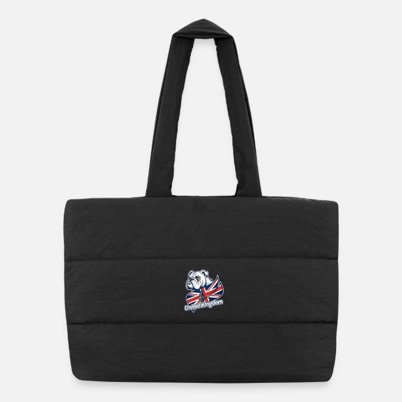 Bouledogue avec drapeau britannique et Big Ben Sac shopping matelassé