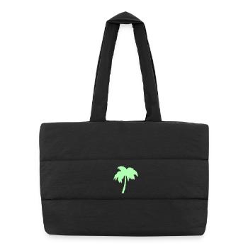 Palme Mint Silhouette - Puffer-Einkaufstasche - Schwarz - Vorne