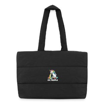 Rainbow Unicorn Spits Rainbow - Puffer Shopping Bag - black - Front