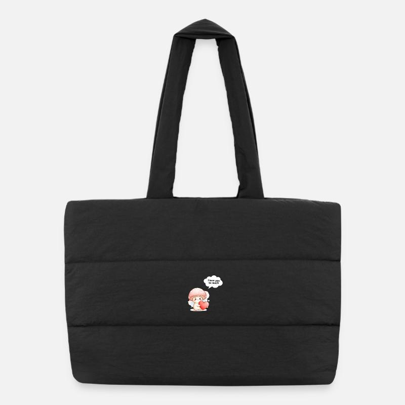 Mignonne Champignon Love Design Je t’aime Sac shopping matelassé