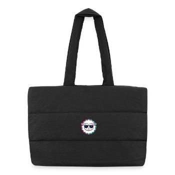 Schaf-Hipster-Brille - Puffer-Einkaufstasche - Schwarz - Vorne