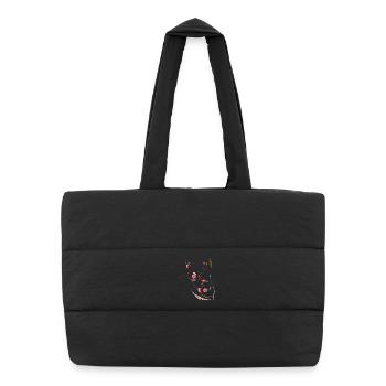 Japanese Plum Blossom Zen Style - Puffer Shopping Bag - black - Front