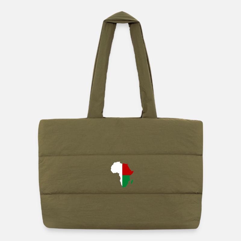 Madagascar Flag Africa Puffer Shopping Bag