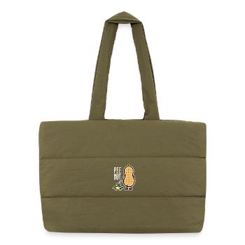 Lustig PEE-NUT  Nuss Erdnuss pinkeln Wortspiel - Puffer-Einkaufstasche - safari Green - Vorne