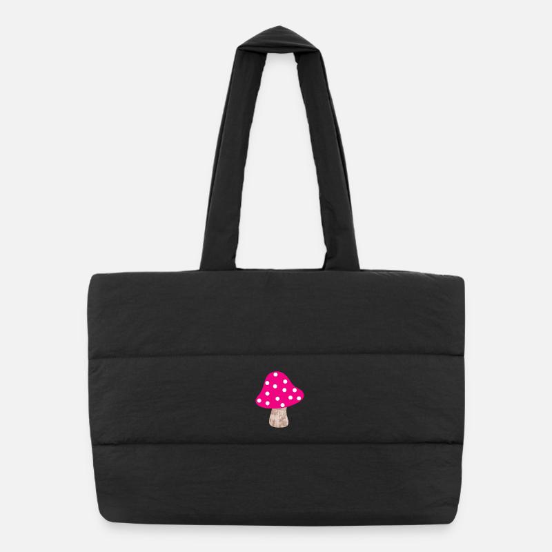 Pilz pink Punkte Dots Glück Kinderzimmer Wald Puffer-Einkaufstasche