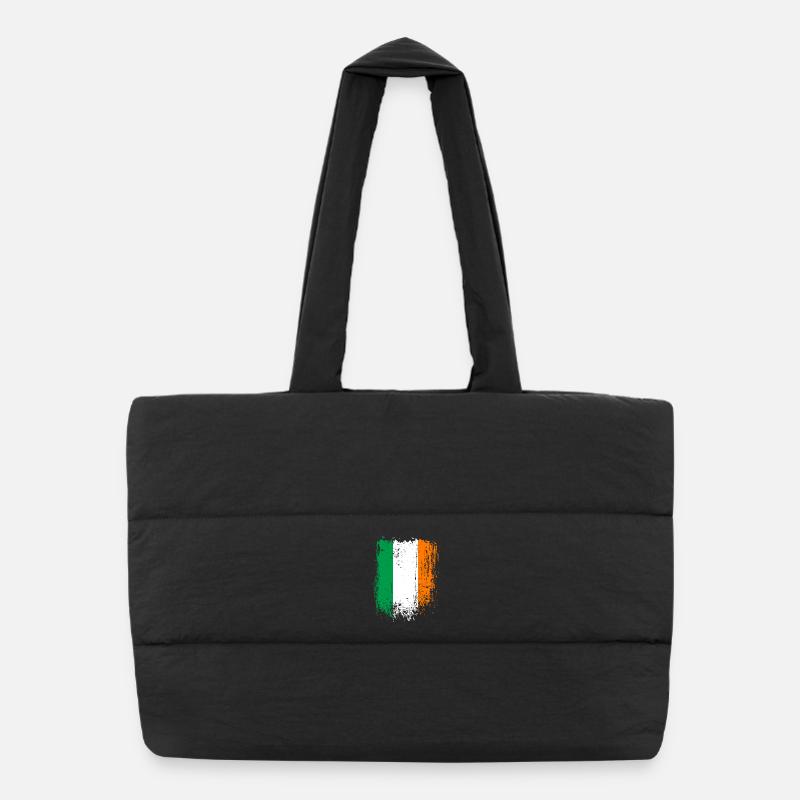 Drapeau tricolore irlandais en détresse Sac shopping matelassé