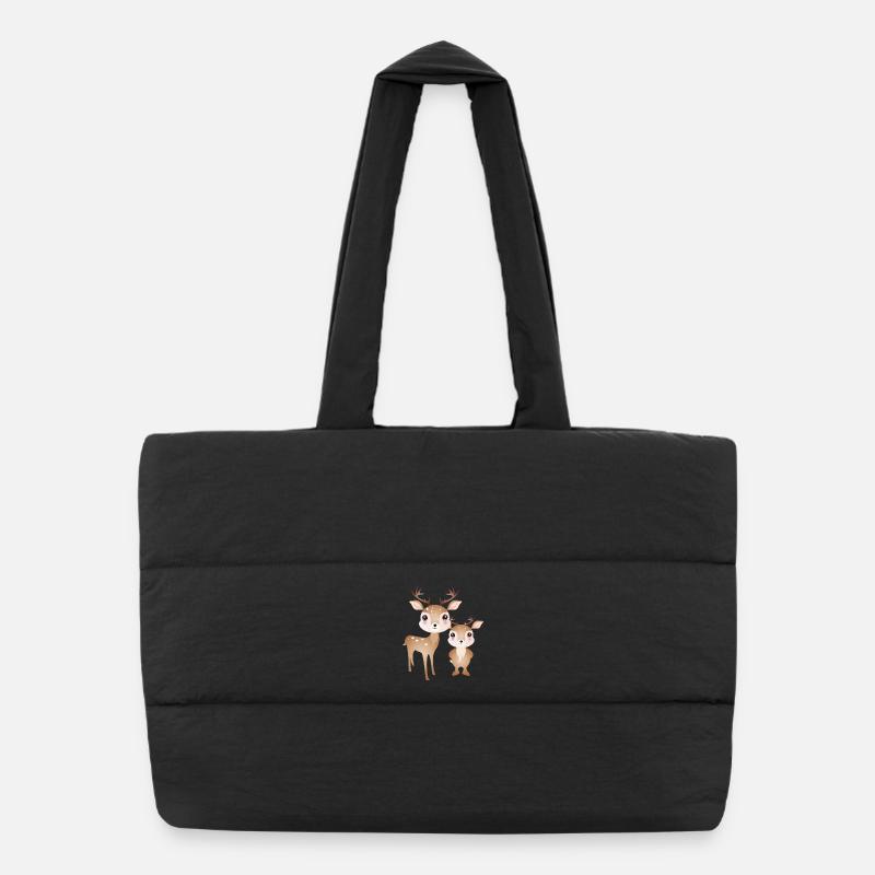 Deux cerfs mignons - motif préféré pour deux Sac shopping matelassé