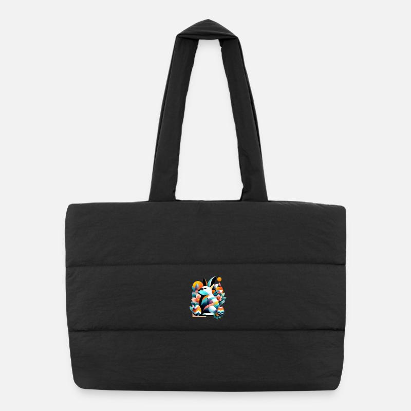 Modern Easter Graphics - Puffer Shopping Bag - black
