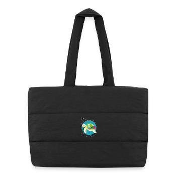 Cute Turtle – Creative Underwater World - Puffer Shopping Bag - black - Front