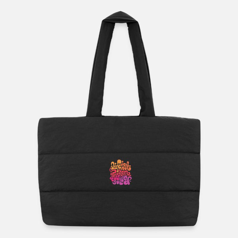 Verbiage psychédélique - Sac shopping matelassé - noir