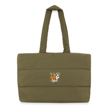 Boo tiful Halloween fantôme drôle dire tenue chauve-souris - Sac shopping matelassé - safari green - Devant