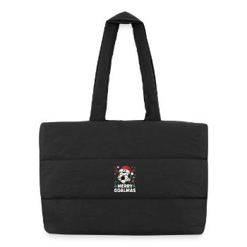 Merry Goalmas Frankreich - Lustiger Fußball Humor - Puffer-Einkaufstasche - Schwarz - Vorne