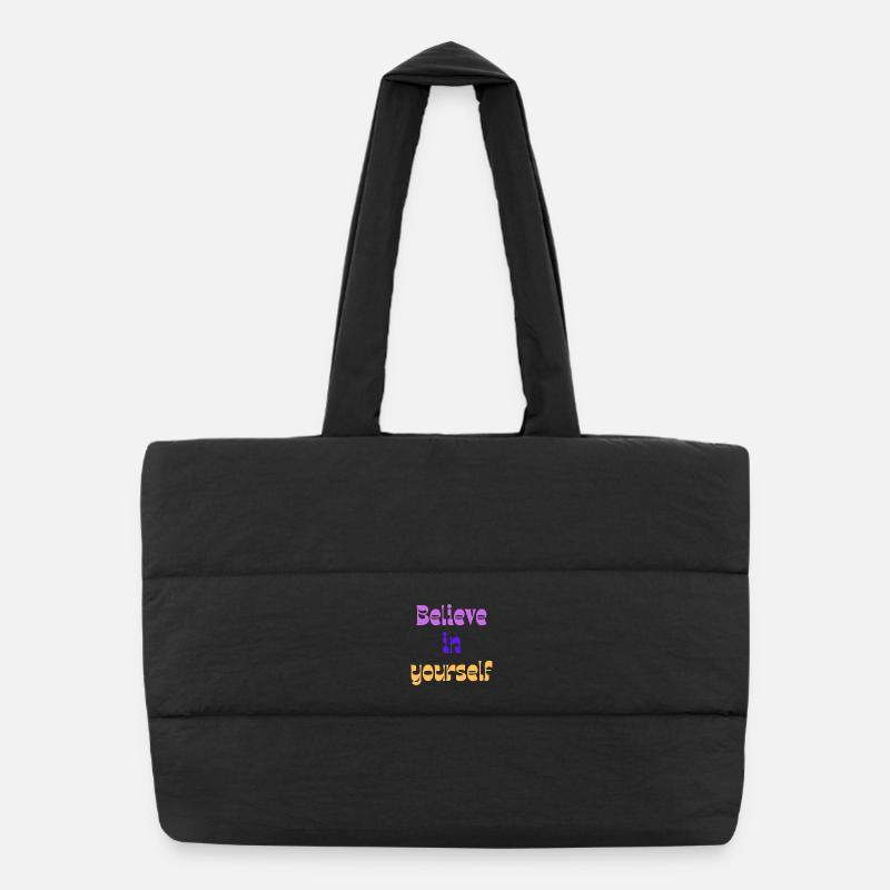 Croyez en vous Rétro Dégradé - Sac shopping matelassé - noir