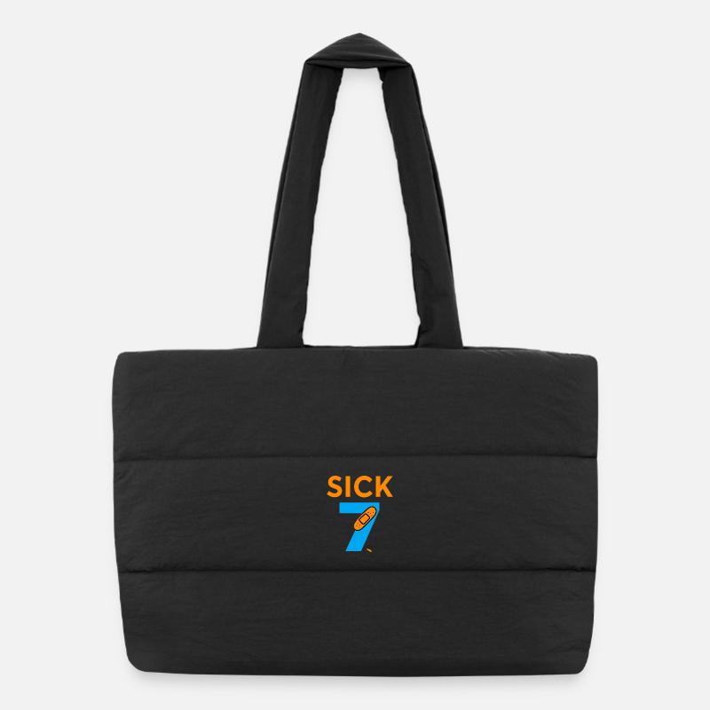 Sick Seven Meme Tee Six Seven - Puffer Shopping Bag - black