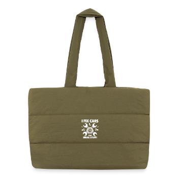 Ich repariere Autos und zerlege Zeug - Puffer-Einkaufstasche - safari Green - Vorne
