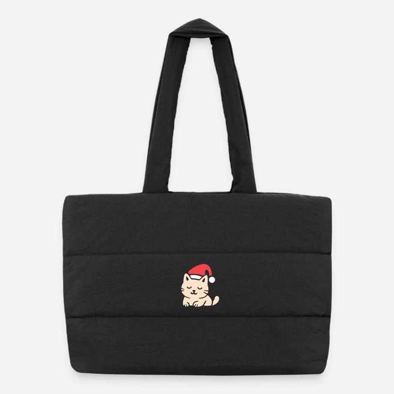Chat de Noël mignon dans le style confortable Sac shopping matelassé