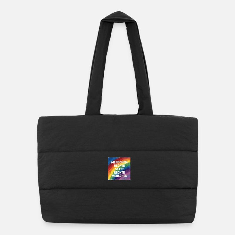 Human rights instead of right-wing people Puffer Shopping Bag