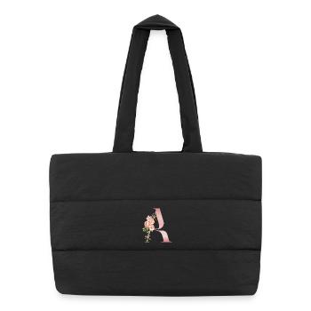 Monogramme A Florale Pastel - Sac shopping matelassé - noir - Devant