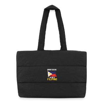 Filipino Pride Philippines National Flag Art - Puffer Shopping Bag - black - Front