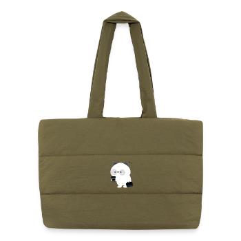 Panda Kaffeepause - Puffer-Einkaufstasche - safari Green - Vorne