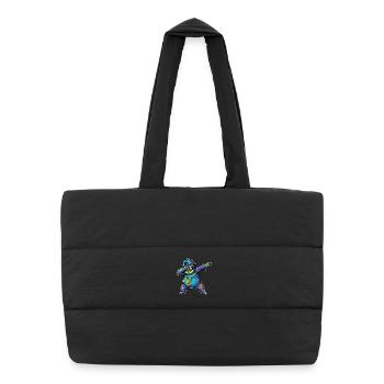 Sloth Graffiti with Gold Chain Street Art - Puffer Shopping Bag - black - Front