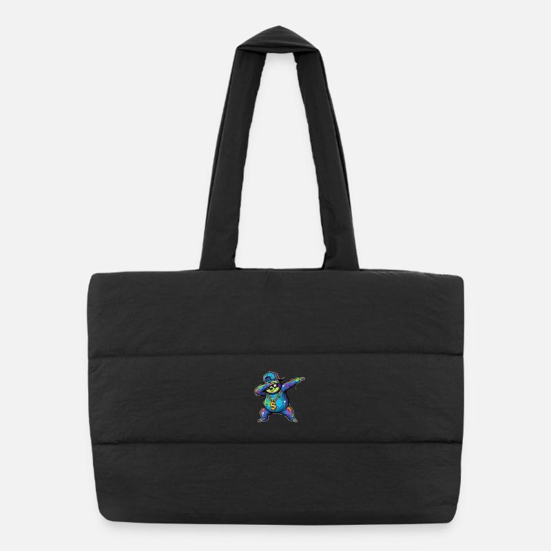 Sloth Graffiti with Gold Chain Street Art Puffer Shopping Bag