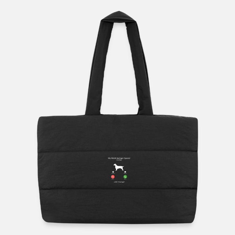 Le Welsh Springer Spaniel appelle le chien drôle Sac shopping matelassé