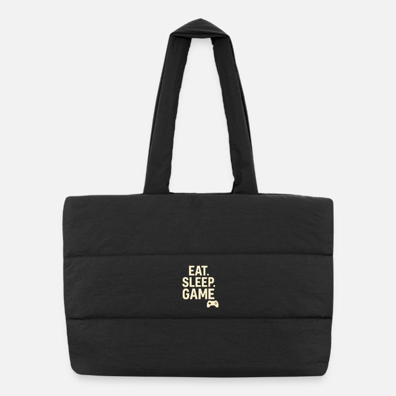 Eat Sleep Game Controller - Puffer-Einkaufstasche - Schwarz