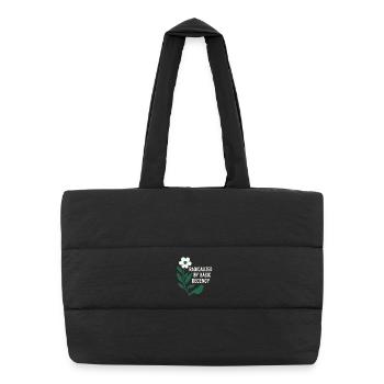Radicalized By Decency Shirt for Activists - Puffer Shopping Bag - black - Front