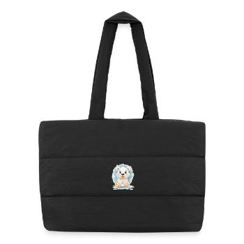 Polar bears in winter magic - Puffer Shopping Bag - black - Front