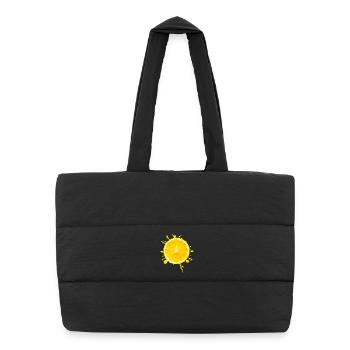 Citrus Splash Yellow - Puffer Shopping Bag - black - Front
