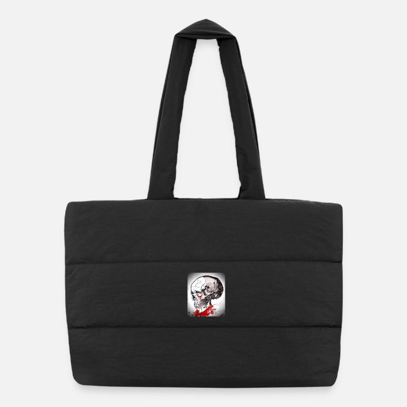 Bloody Skull Sketch Puffer Shopping Bag