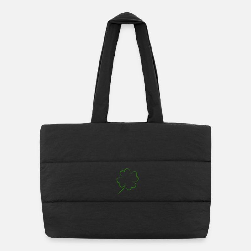 trèfle - Sac shopping matelassé - noir