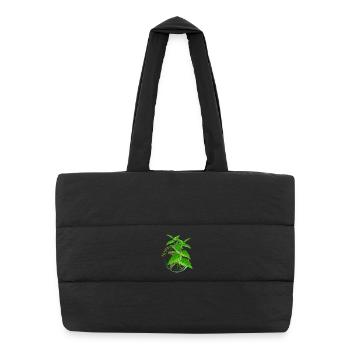 La grande plante et le remède à l’ortie - Sac shopping matelassé - noir - Devant