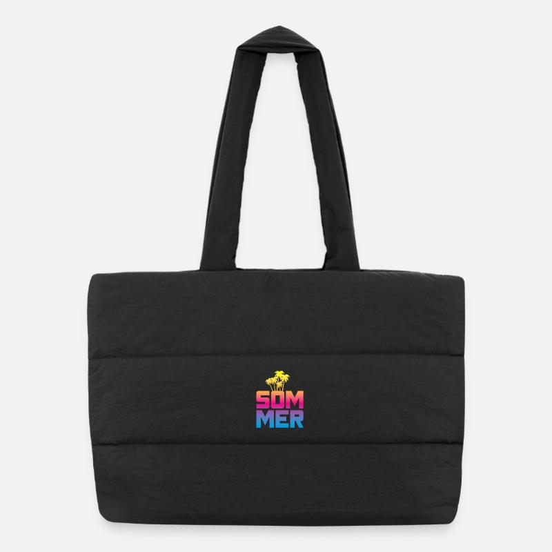 Été, Palmiers, Plage, Plage, Majorque colorée Sac shopping matelassé