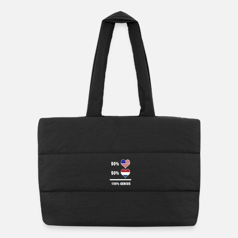 Conception ingénieuse du drapeau des États-Unis et des Pays-Bas Sac shopping matelassé