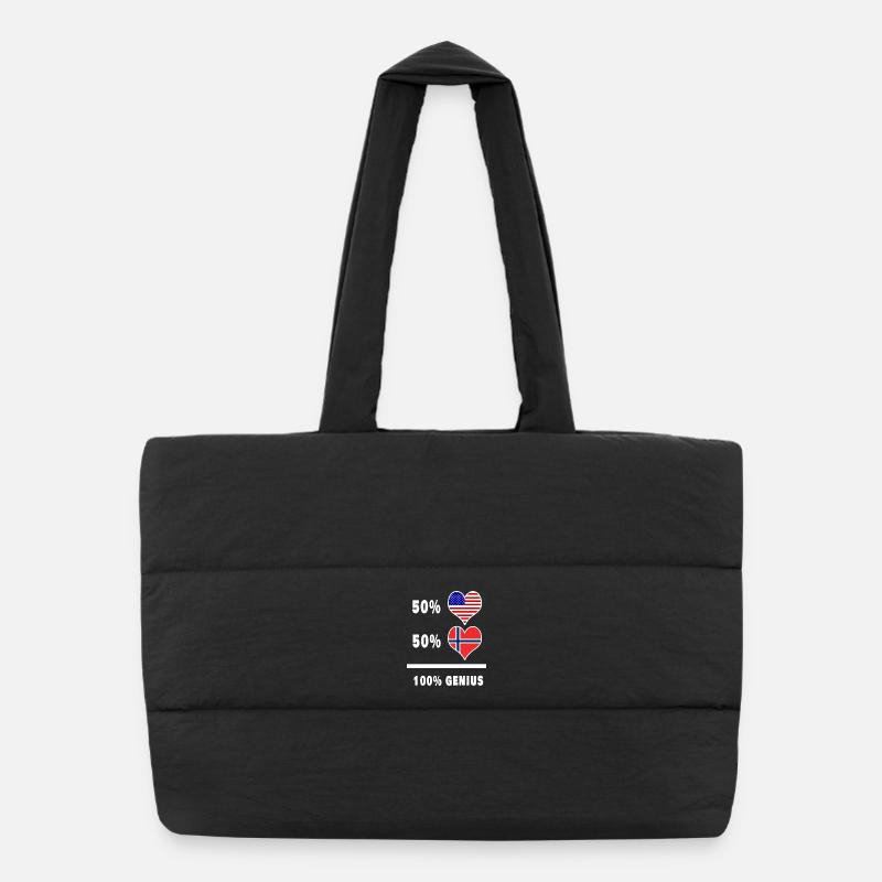 USA and Norway genius flag design Puffer Shopping Bag