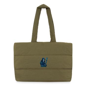 Faucheuse avec pipe d’herbe - Sac shopping matelassé - safari green - Devant