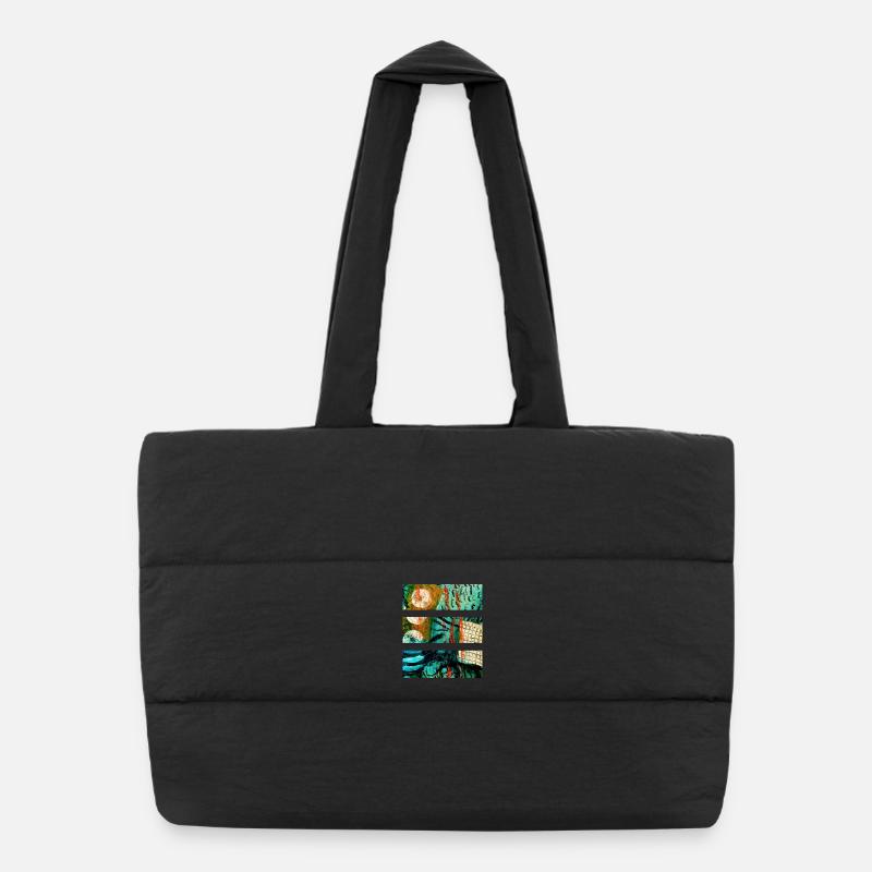 Paysage abstrait aux couleurs vives Sac shopping matelassé